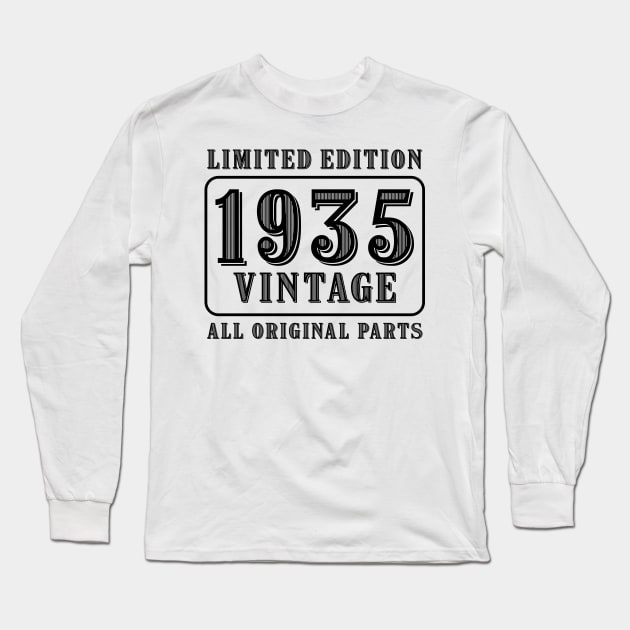 All original parts vintage 1935 limited edition birthday Long Sleeve T-Shirt by colorsplash